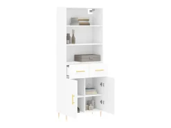 Aparador alto blanco 69,5x34x180 cm Madera contrachapada