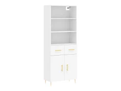 Aparador alto blanco 69,5x34x180 cm Madera contrachapada