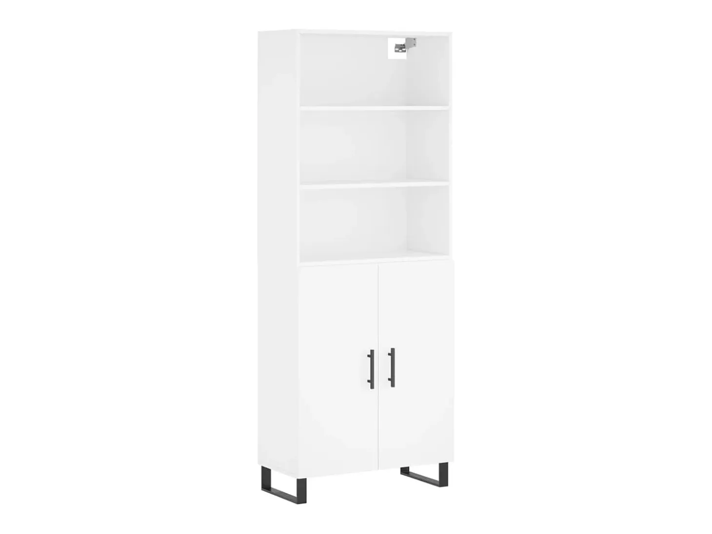 Aparador alto blanco 69,5x34x180 cm Madera contrachapada