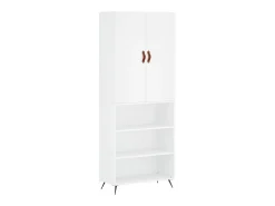 Aparador alto blanco 69,5x34x180 cm Madera contrachapada