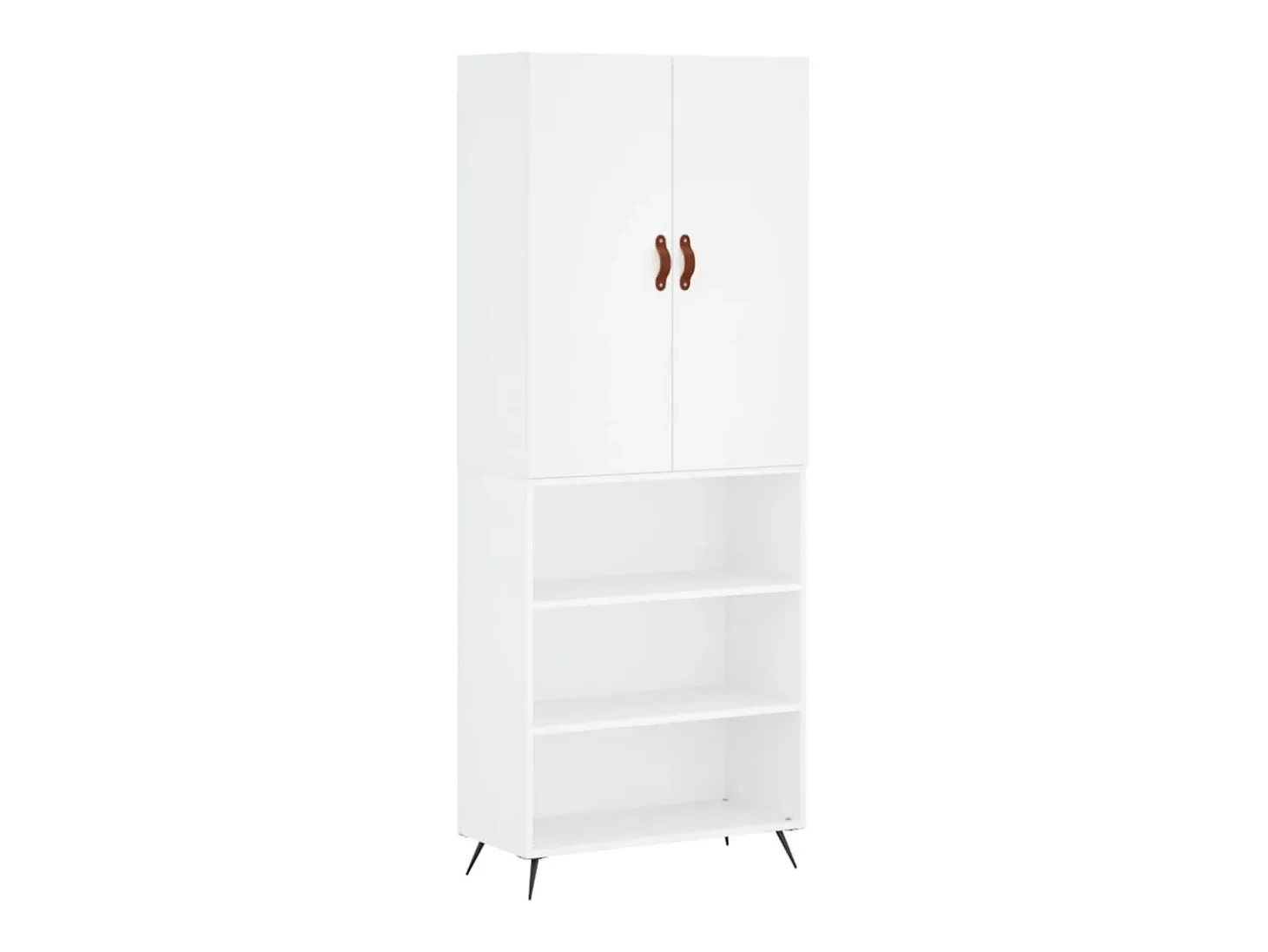 Aparador alto blanco 69,5x34x180 cm Madera contrachapada