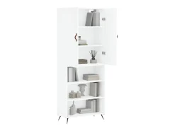 Aparador alto blanco 69,5x34x180 cm Madera contrachapada
