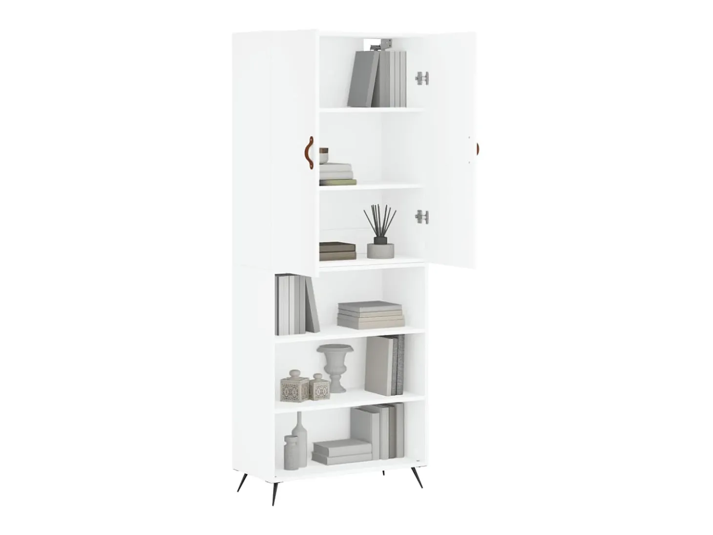 Aparador alto blanco 69,5x34x180 cm Madera contrachapada