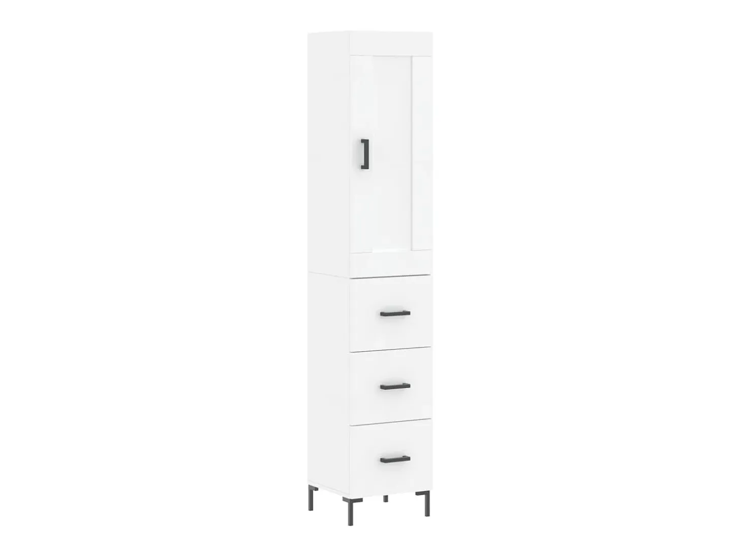 Aparador alto blanco 34,5x34x180 cm Madera contrachapada