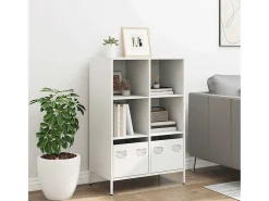 Aparador alto blanco 68x39x103,5 cm acero