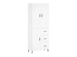 Aparador alto blanco 69,5x34x180 cm Madera contrachapada