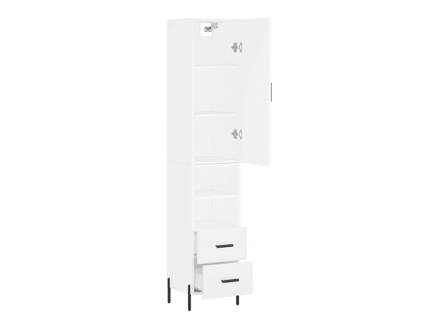 Aparador alto blanco 34,5x34x180 cm Madera contrachapada