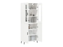 Aparador alto blanco 69,5x34x180 cm Madera contrachapada