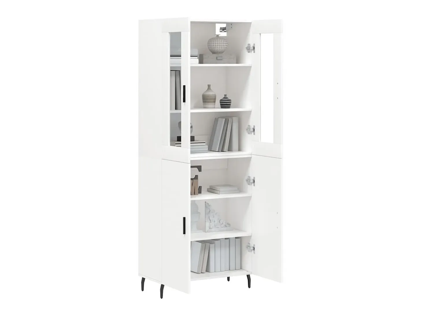 Aparador alto blanco 69,5x34x180 cm Madera contrachapada