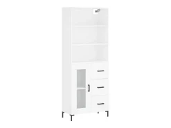 Aparador alto blanco 69,5x34x180 cm Madera contrachapada