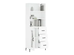 Aparador alto blanco 69,5x34x180 cm Madera contrachapada