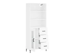Aparador alto blanco 69,5x34x180 cm Madera contrachapada