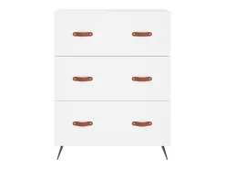 Aparador alto blanco 69,5x34x180 cm Madera contrachapada