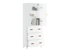 Aparador alto blanco 69,5x34x180 cm Madera contrachapada