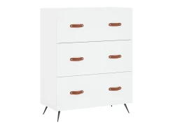 Aparador alto blanco 69,5x34x180 cm Madera contrachapada