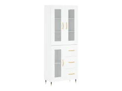 Aparador alto blanco 69,5x34x180 cm Madera contrachapada
