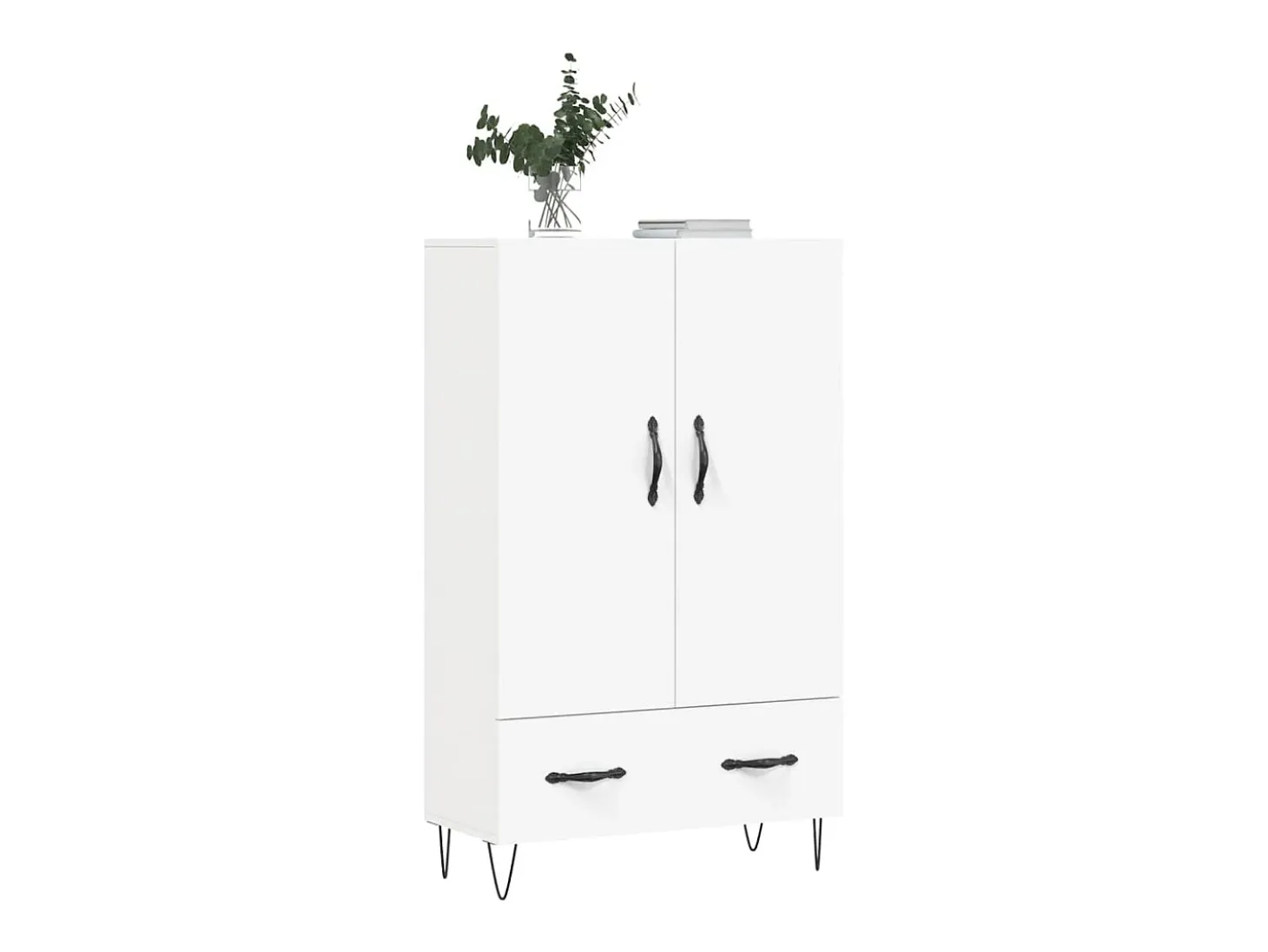 Aparador alto blanco 69,5x31x115 cm madera contrachapada