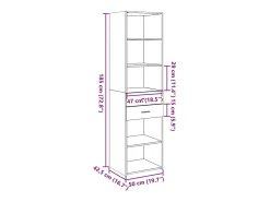 Aparador alto blanco 50x42,5x185 cm madera contrachapada