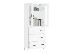 Aparador alto blanco 69,5x34x180 cm Madera contrachapada