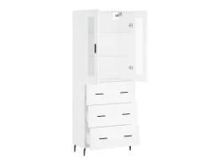 Aparador alto blanco 69,5x34x180 cm Madera contrachapada