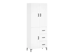 Aparador alto blanco 69,5x34x180 cm Madera contrachapada