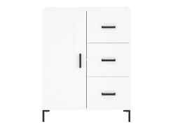 Aparador alto blanco 69,5x34x180 cm Madera contrachapada