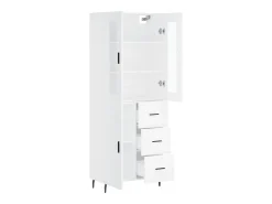 Aparador alto blanco 69,5x34x180 cm Madera contrachapada