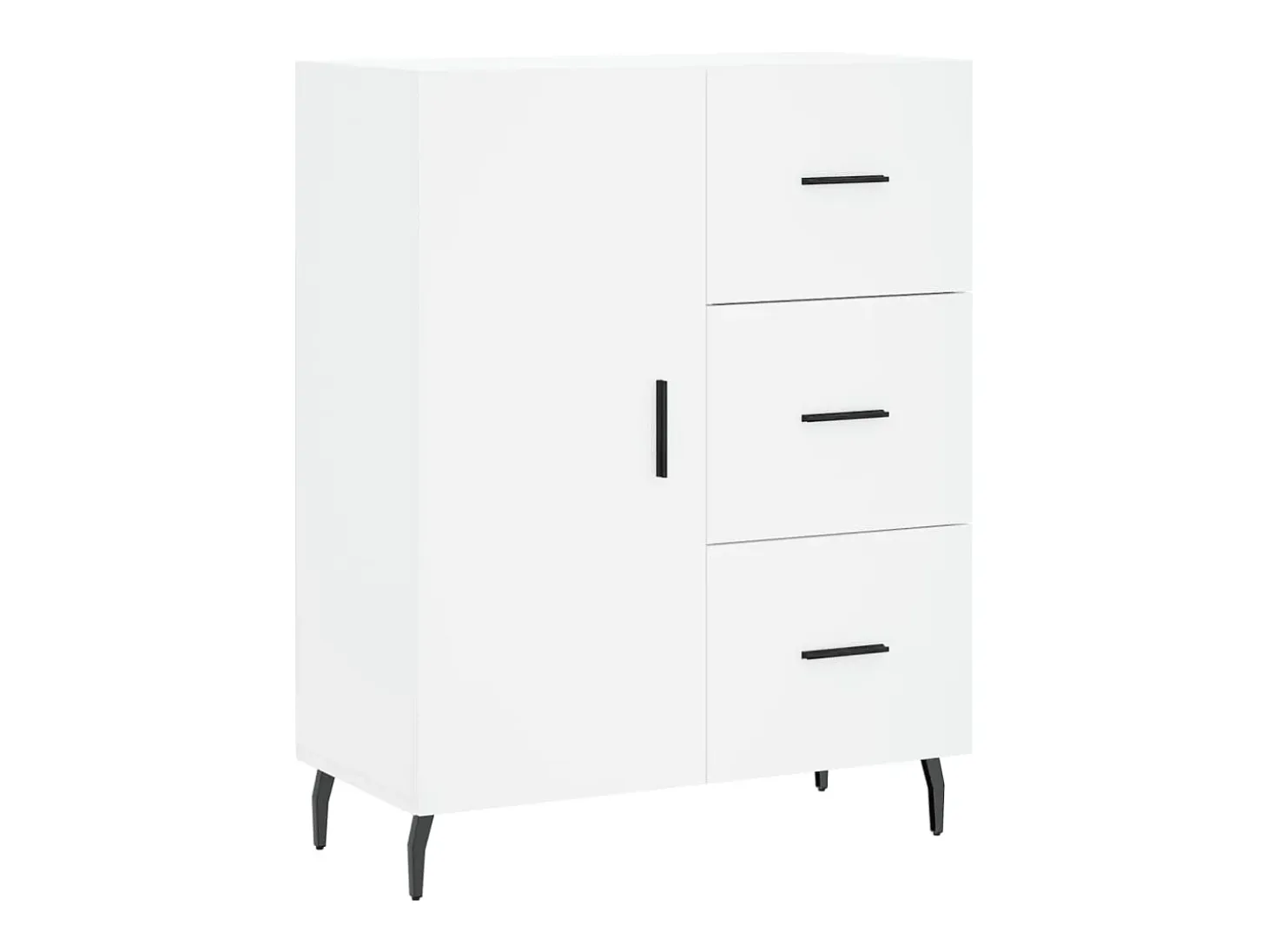 Aparador alto blanco 69,5x34x180 cm Madera contrachapada