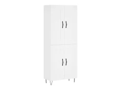 Aparador alto blanco 69,5x34x180 cm Madera contrachapada