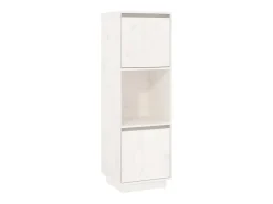 Aparador alto Blanco 38x35x117 cm Madera maciza de pino