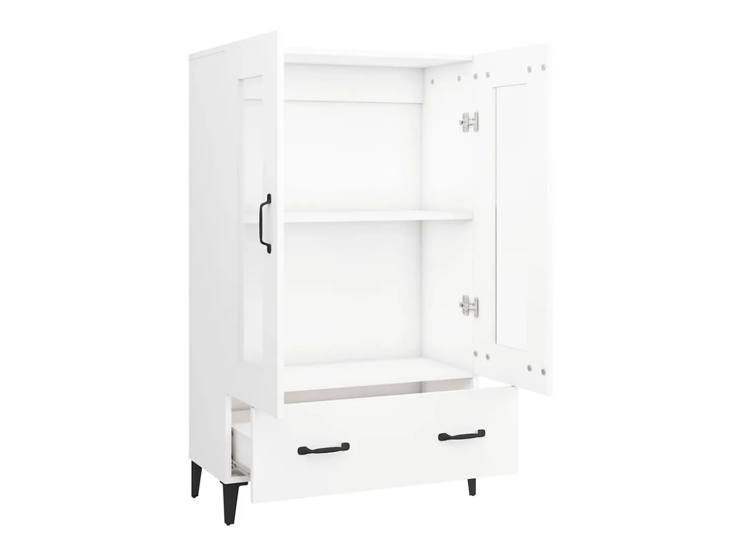 Aparador alto blanco 70x31x115 cm Madera contrachapada