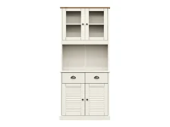 Aparador alto blanco 78x40x175 cm madera maciza de pino