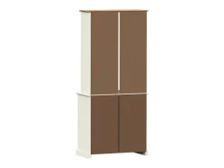 Aparador alto blanco 78x40x175 cm madera maciza de pino
