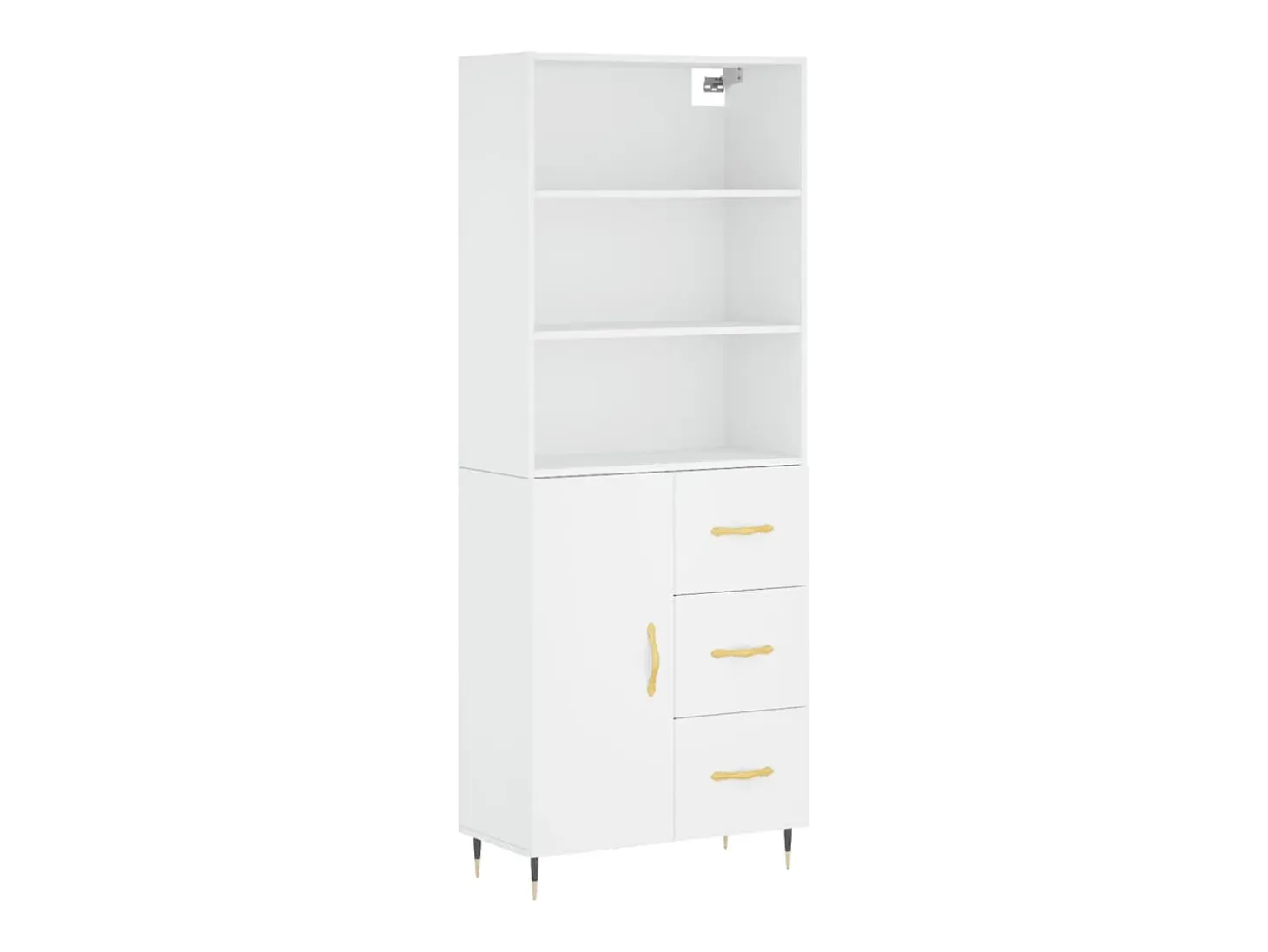 Aparador alto blanco 69,5x34x180 cm Madera contrachapada