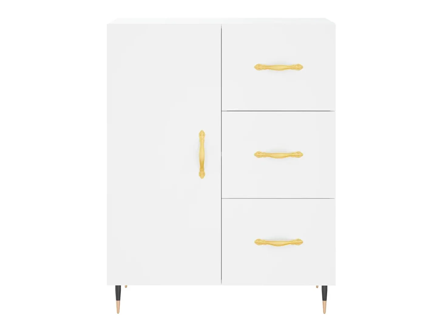 Aparador alto blanco 69,5x34x180 cm Madera contrachapada