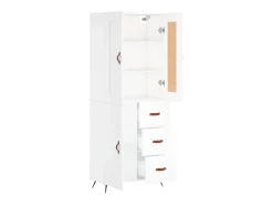 Aparador alto blanco 69,5x34x180 cm Madera contrachapada