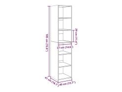 Aparador alto blanco 40x41x185 cm madera contrachapada
