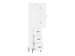 Aparador alto blanco 34,5x34x180 cm Madera contrachapada