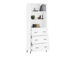 Aparador alto blanco 69,5x34x180 cm Madera contrachapada