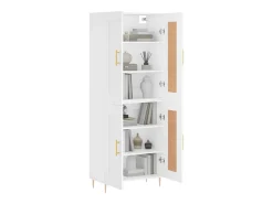 Aparador alto blanco 69,5x34x180 cm Madera contrachapada