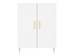 Aparador alto blanco 69,5x34x180 cm Madera contrachapada