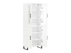 Aparador alto blanco 69,5x34x180 cm Madera contrachapada