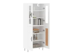 Aparador alto blanco 69,5x34x180 cm Madera contrachapada