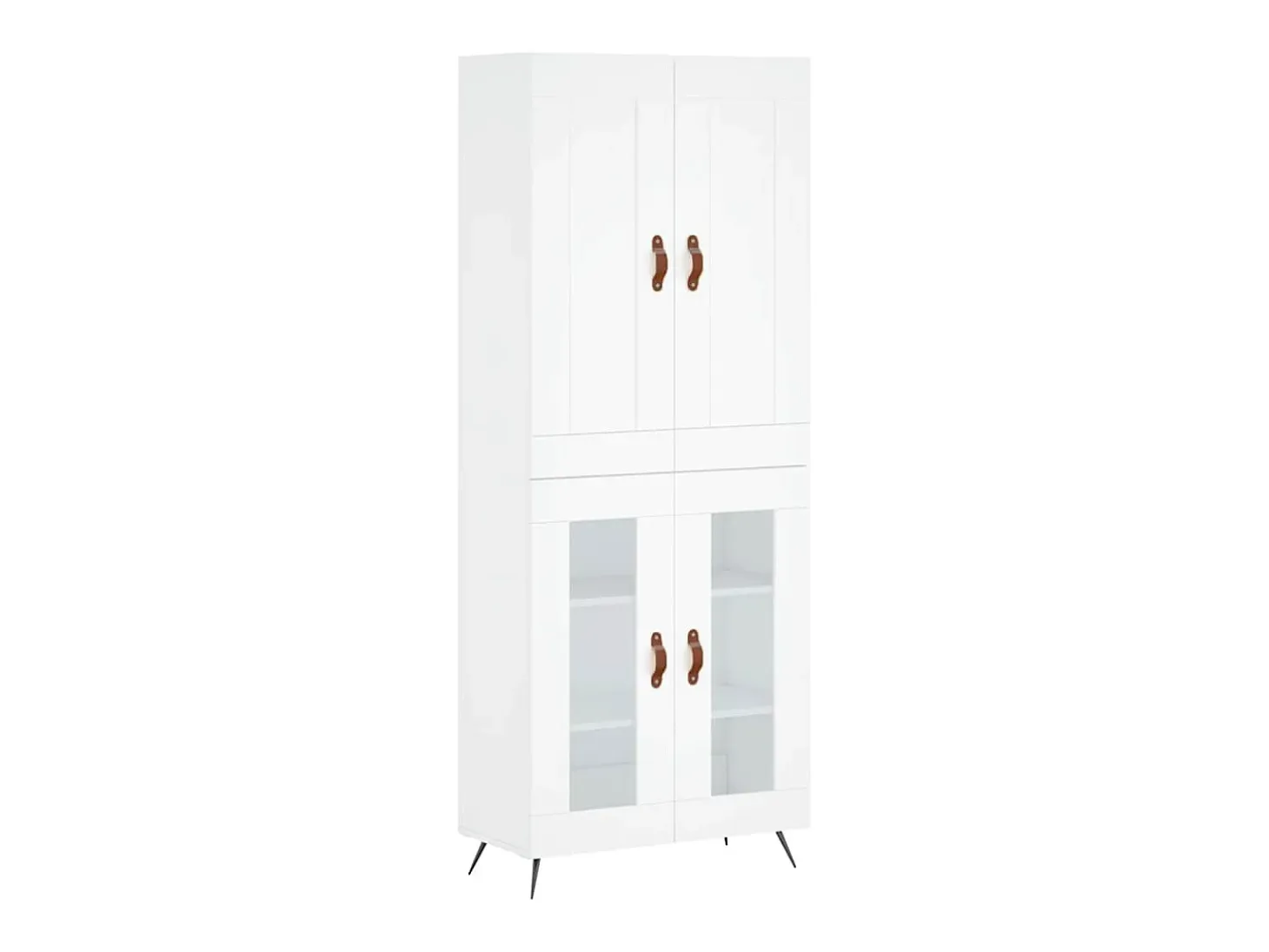 Aparador alto blanco 69,5x34x180 cm Madera contrachapada