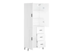Aparador alto blanco 69,5x34x180 cm Madera contrachapada
