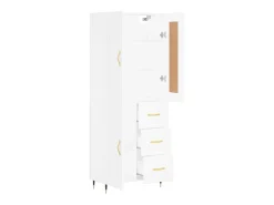 Aparador alto blanco 69,5x34x180 cm Madera contrachapada