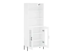 Aparador alto blanco 69,5x34x180 cm Madera contrachapada