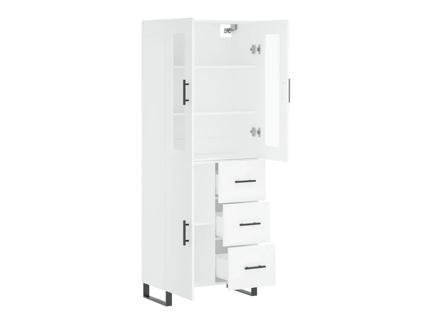 Aparador alto blanco 69,5x34x180 cm Madera contrachapada