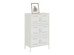 Aparador alto blanco 68x39x113 cm acero