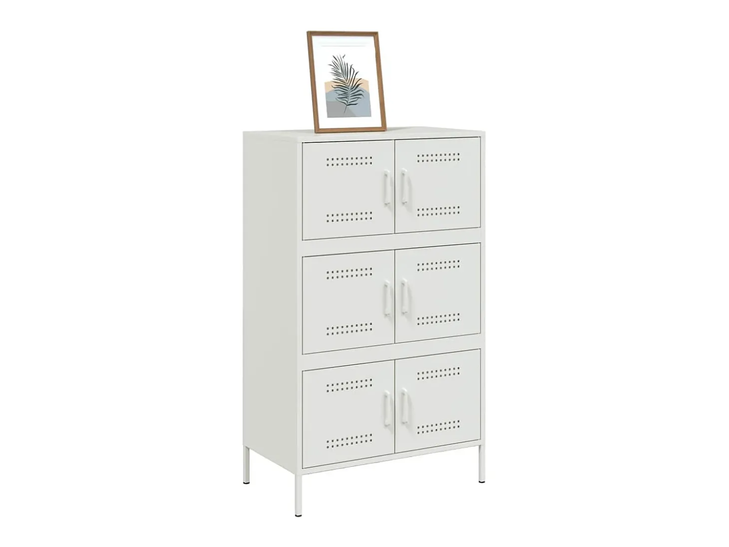 Aparador alto blanco 68x39x113 cm acero
